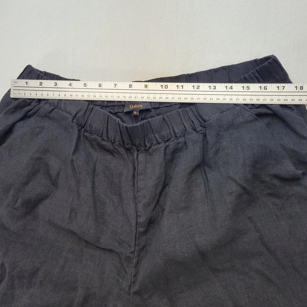 Quince Linen Pants Womens XL Black Relaxed Straight Leg 100% European Linen